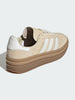 Adidas Gazelle Bold Stone Khaki/Cream White/Gold Metallic Shoes Spring 2026