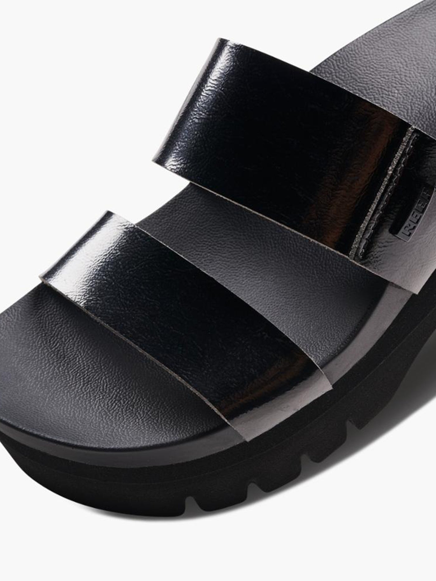 Reef Cushion Vista Higher Black Patent Sandals Spring 2024