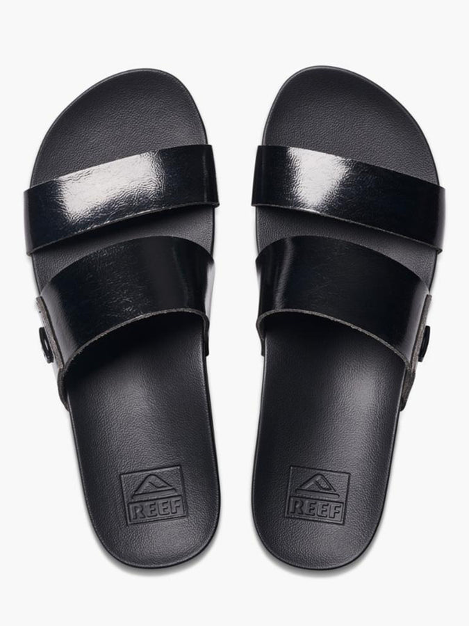 Reef Cushion Vista Higher Black Patent Sandals Spring 2024 | BLACK PATENT