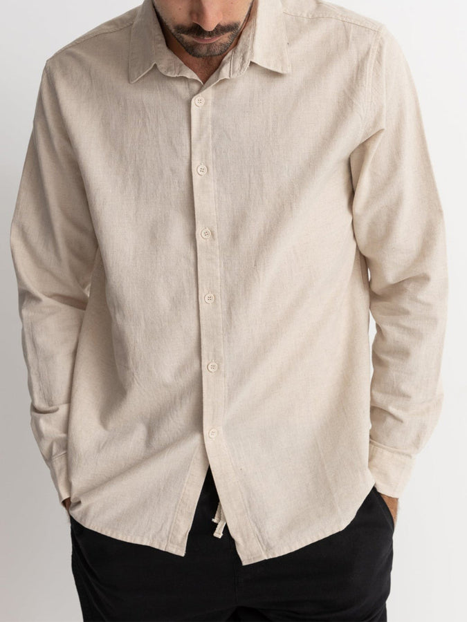 Rhythm Classic Linen Long Sleeve Buttondown Shirt Spring 2024 | SAND
