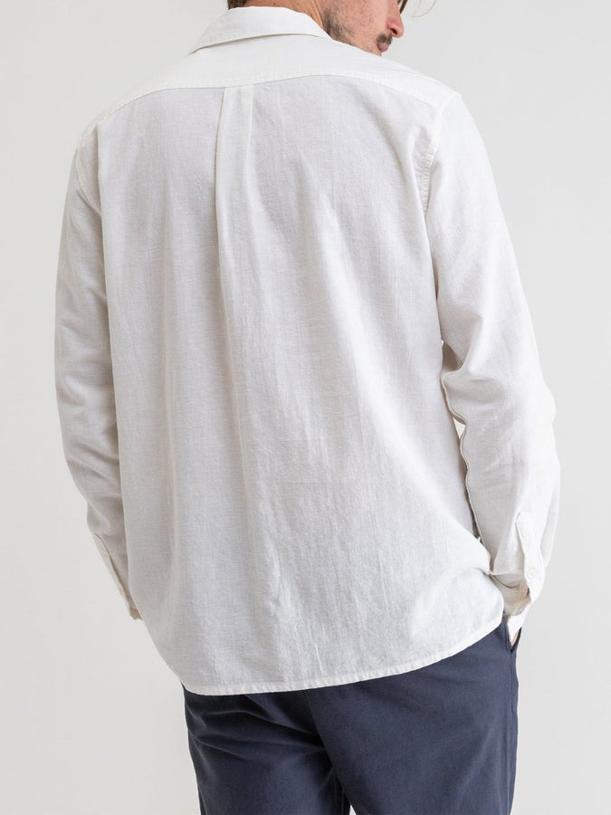 Rhythm Classic Linen Long Sleeve Buttondown Shirt Spring 2024 | VINTAGE WHITE