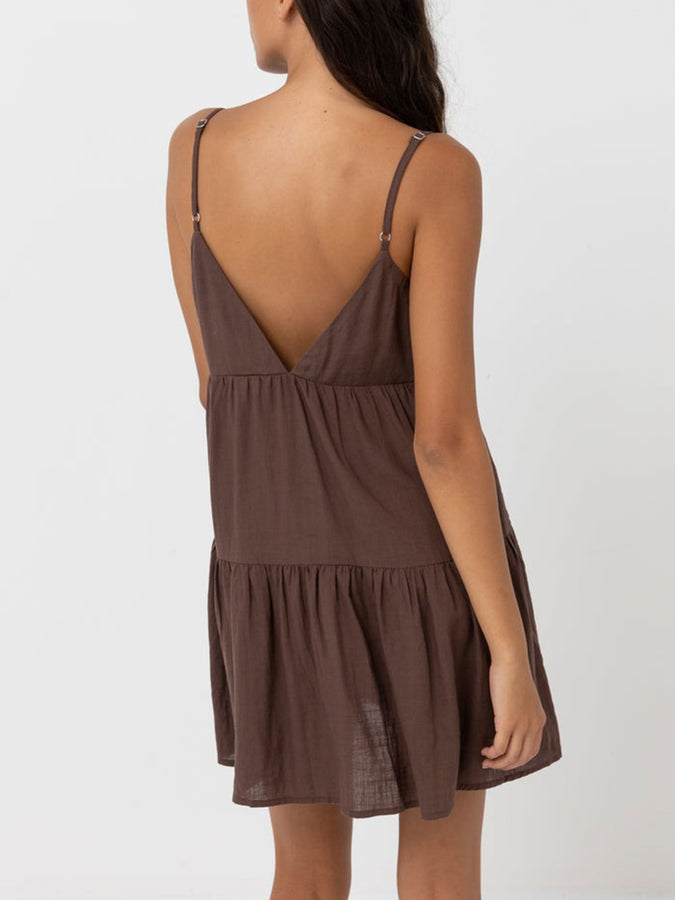 Rhythm Classic Tiered Mini Dress Spring 2026 | CHOCOLATE