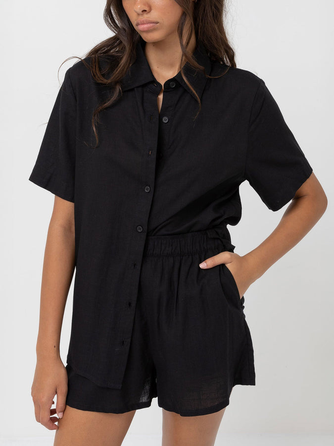 Rhythm Classic Lounge S/S Buttondown Shirt Spring 2026 | BLACK