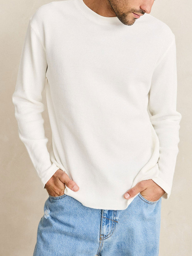 Rhythm Classic Waffle Sweater Spring 2026 | VINTAGE WHITE