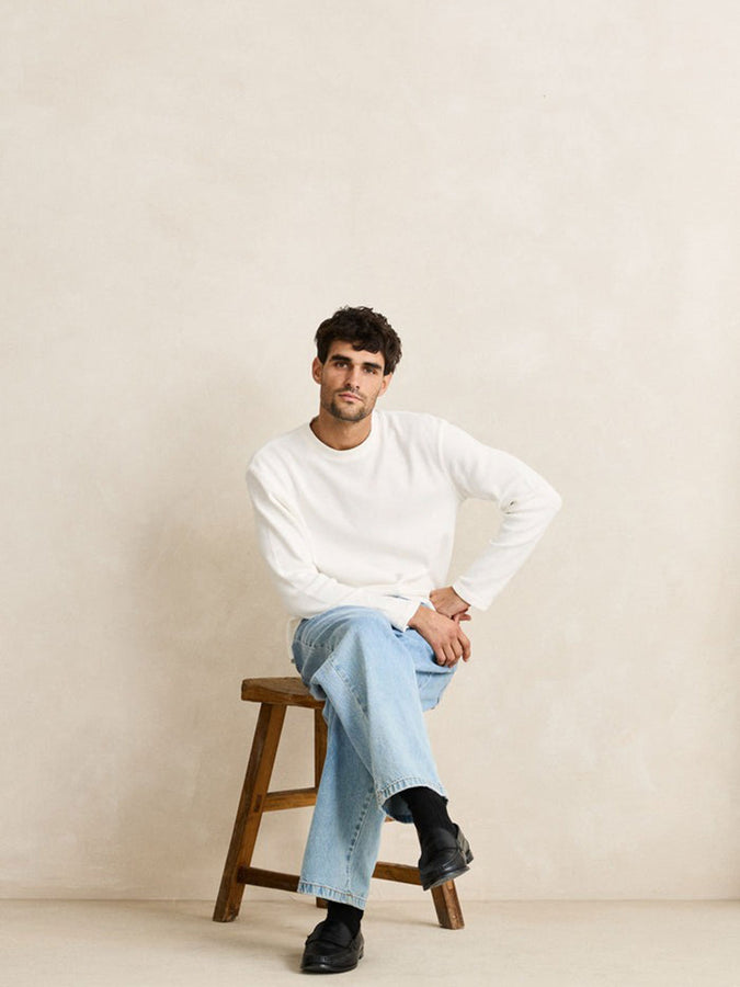 Rhythm Classic Waffle Sweater Spring 2026 | VINTAGE WHITE