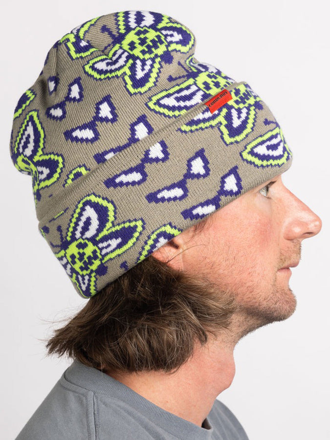 Corduroy Skullfly Beanie | STONE GREY