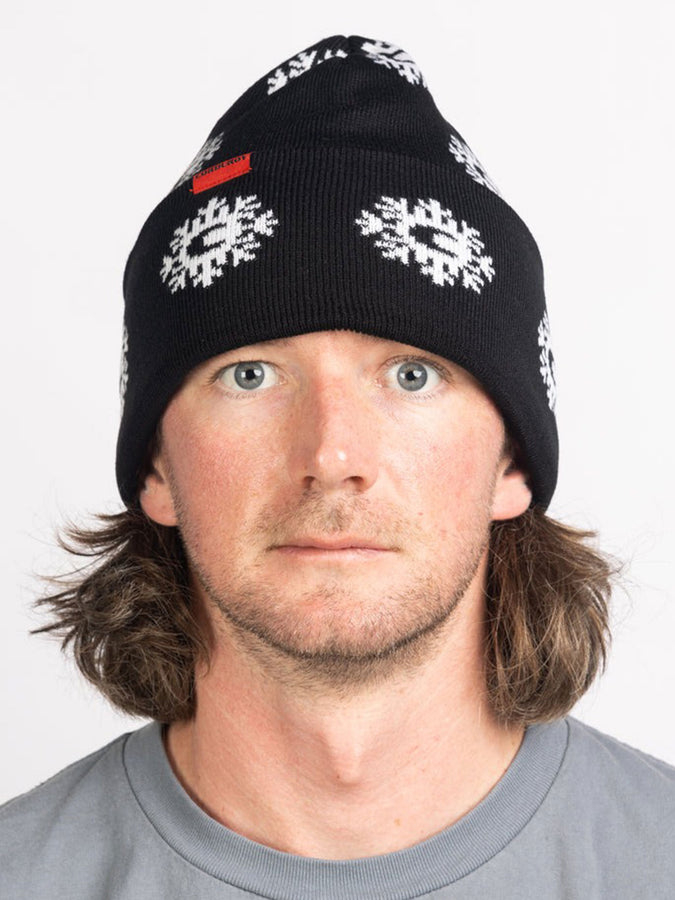Corduroy Monogram Beanie | BLACK