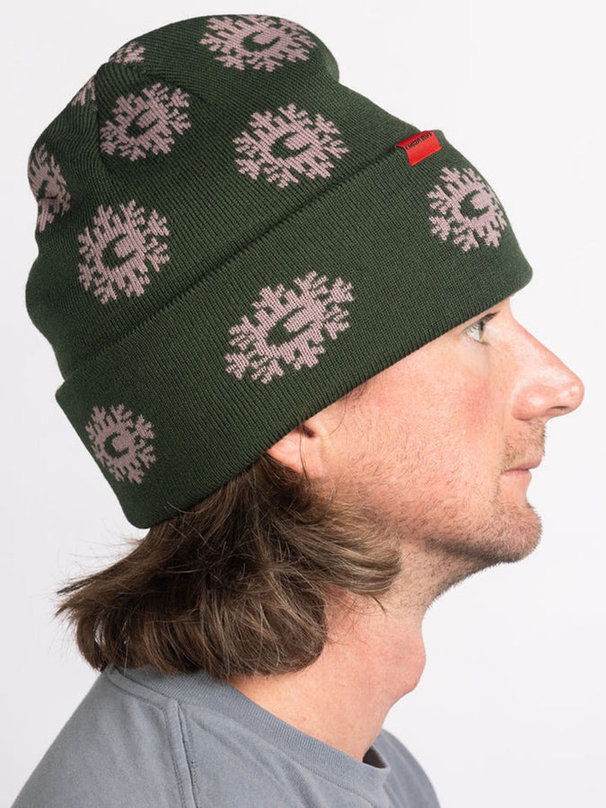 Corduroy Monogram Beanie | EVERGREEN