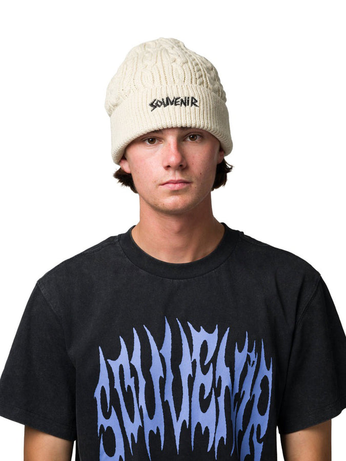Souvenir Cable Knit Beanie | WHITE