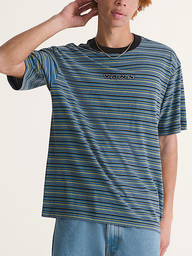Vans Cameron Stripe T-Shirt Spring 2026 | BLACK/TRUE BLUE (BTE)