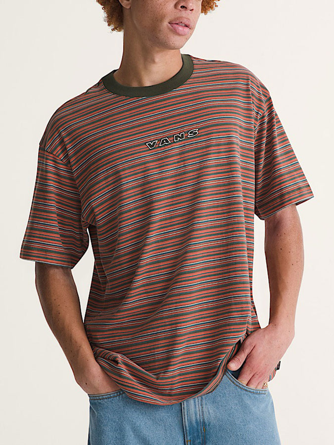 Vans Cameron Stripe T-Shirt Spring 2026 | OBSIDIAN FERN/LGT BRONZE (H94)