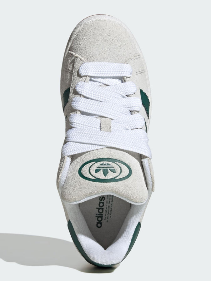 Adidas Campus 00S Crystal White/Core White/Collegiate Green Shoes | CRYSTAL WHITE/CORE WHITE/GREEN