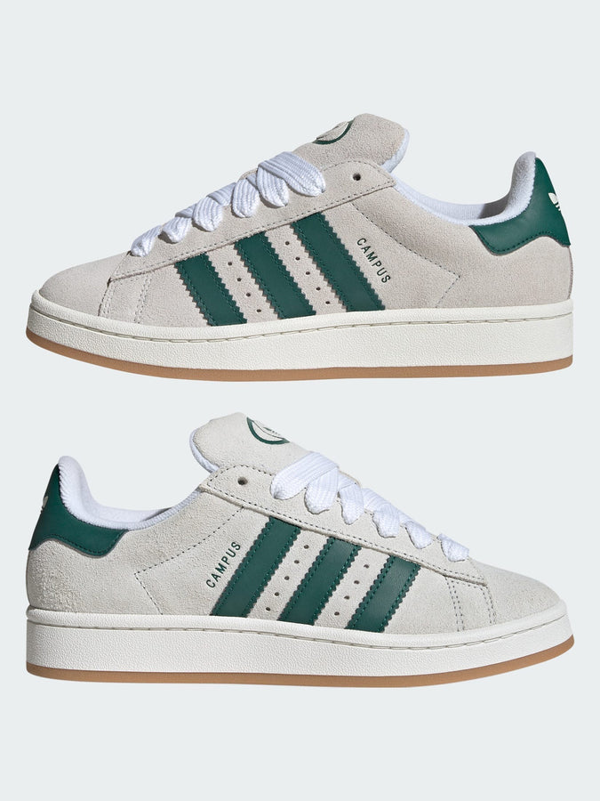 Adidas Campus 00S Crystal White/Core White/Collegiate Green Shoes | CRYSTAL WHITE/CORE WHITE/GREEN