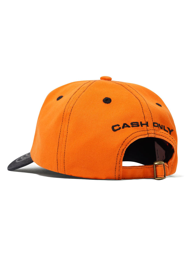 Cash Only Chain 5 Panel Strapback Hat | ORANGE/BLACK