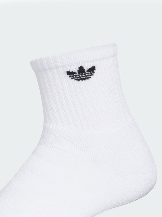 Adidas Originals Trefoil 2.0 Quarter White 6 Pack Socks | WHITE