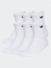 Adidas Originals Trefoil 2.0 Quarter White 6 Pack Socks