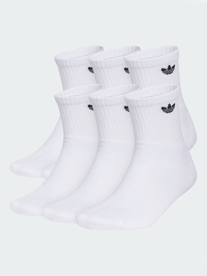 Adidas Originals Trefoil 2.0 Quarter White 6 Pack Socks | WHITE