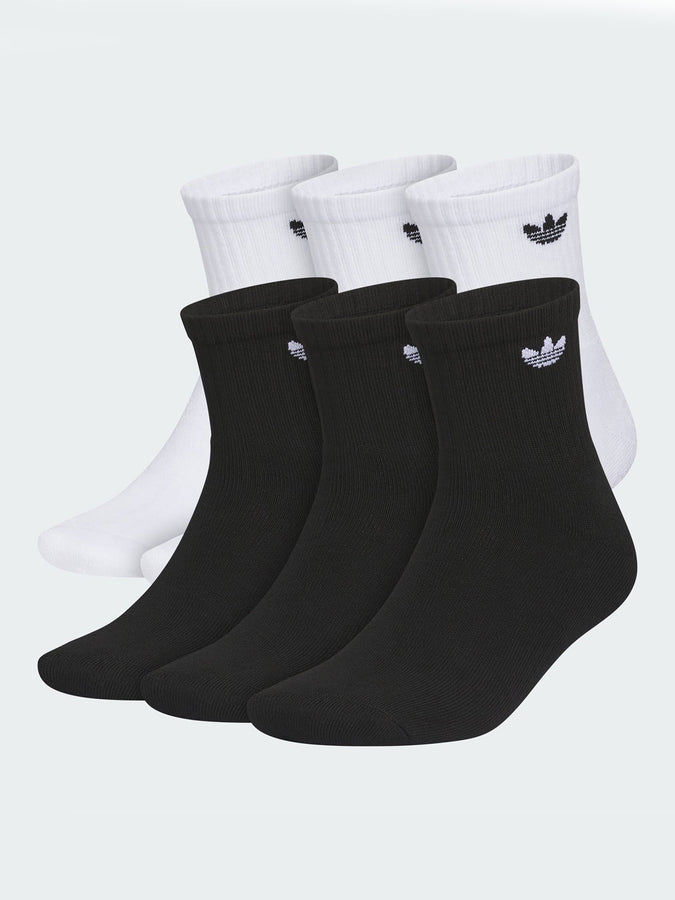 Adidas Originals Trefoil 2.0 Quarter White/Black 6 Pack Socks | WHITE/BLACK