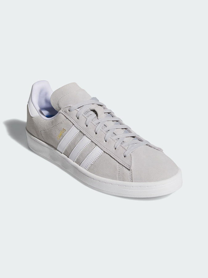 Adidas Campus ADV Grey Two/White/Gold Met Shoes Fall 2025 | GREY TWO/WHITE/GOLD MET