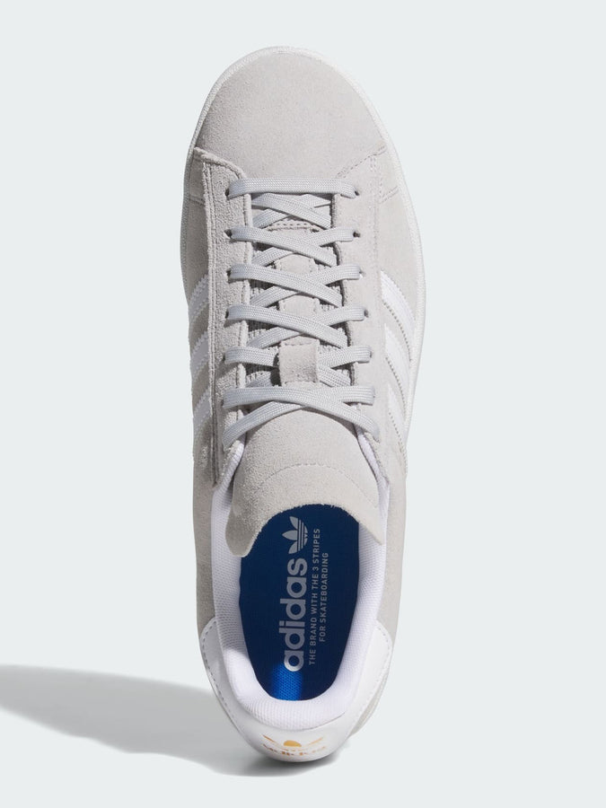 Adidas Campus ADV Grey Two/White/Gold Met Shoes Fall 2025 | GREY TWO/WHITE/GOLD MET