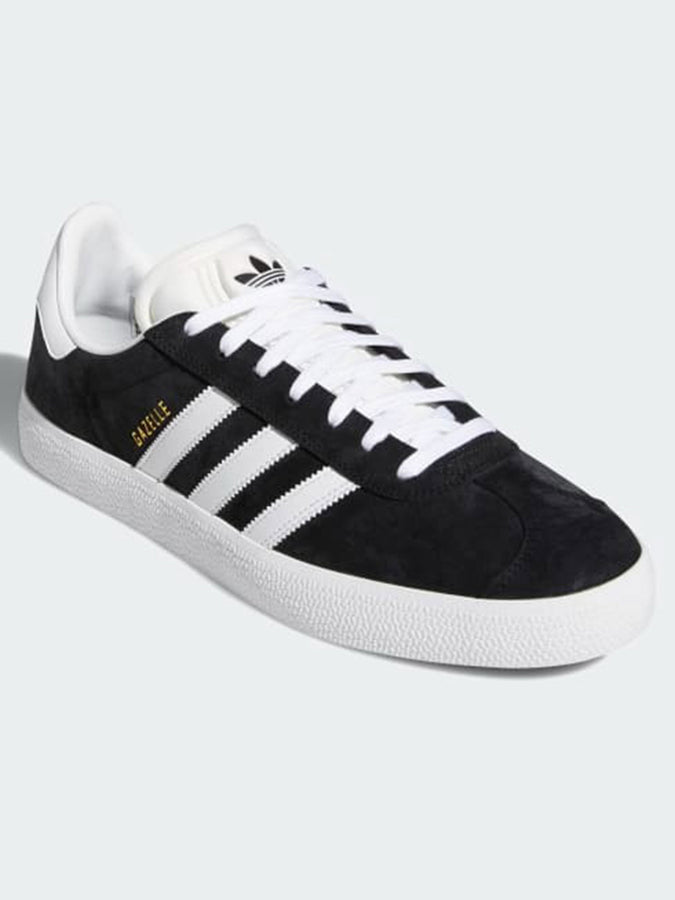 Adidas Gazelle ADV Core Black/White/Gold Met Shoes | CORE BLACK/WHITE/GOLD MET