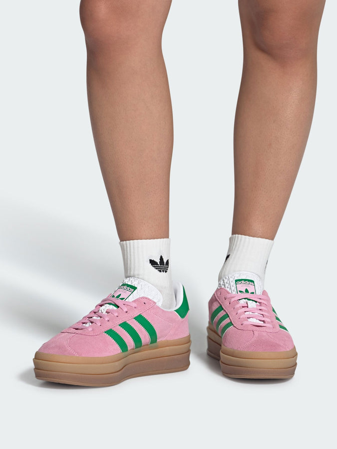 Adidas Gazelle Bold Pink/Green/White Shoes | TRUE PINK/GREEN/WHITE