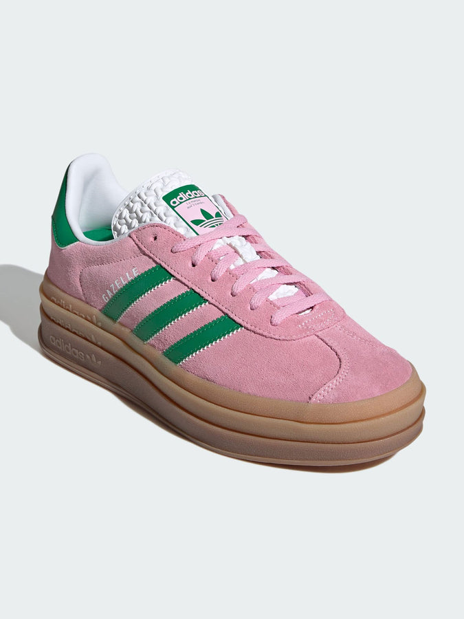 Adidas Gazelle Bold Pink/Green/White Shoes | TRUE PINK/GREEN/WHITE