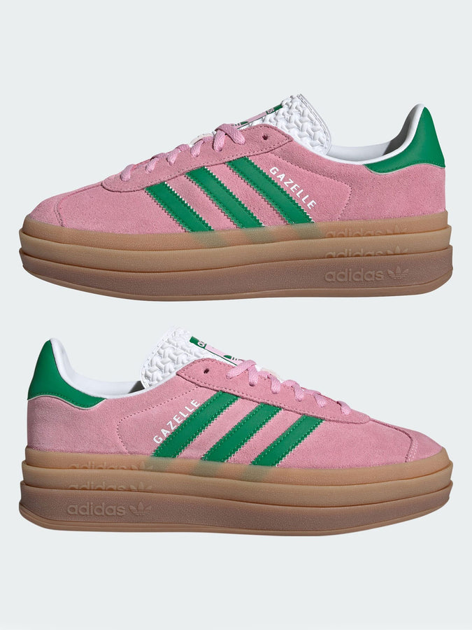 Adidas Gazelle Bold Pink/Green/White Shoes | TRUE PINK/GREEN/WHITE