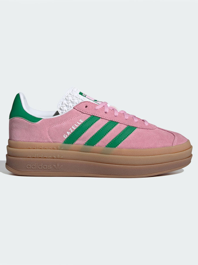Adidas Gazelle Bold Pink/Green/White Shoes | TRUE PINK/GREEN/WHITE