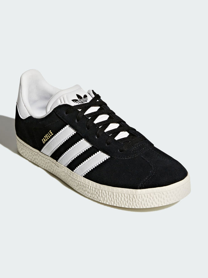 Adidas Gazelle Black/White/Gold Metallic Shoes | CORE BLACK/WHITE/GOLD MET