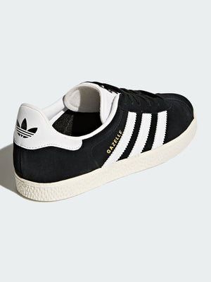 Adidas Gazelle Black/White/Gold Metallic Shoes