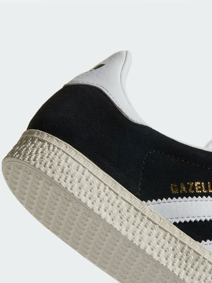 Adidas Gazelle Black/White/Gold Metallic Shoes | CORE BLACK/WHITE/GOLD MET