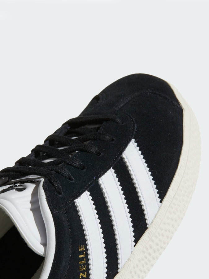 Adidas Gazelle Black/White/Gold Metallic Shoes | CORE BLACK/WHITE/GOLD MET