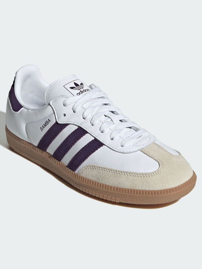 Adidas Samba OG Cloud White/Aluminia/Plum Shoes Fall 2025 | CLOUD WHITE/ALUMINIA/PLUM