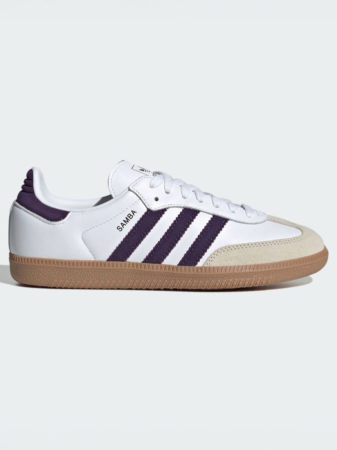 Adidas Samba OG Cloud White/Aluminia/Plum Shoes Fall 2025 | CLOUD WHITE/ALUMINIA/PLUM