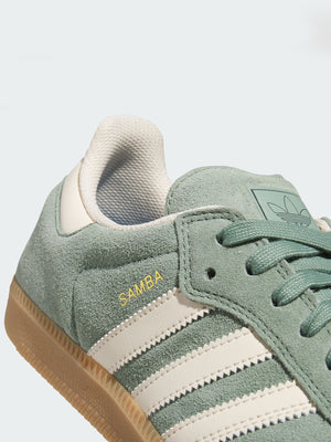 Adidas Samba ADV Silver Green/Wht/Gold Met Shoes Spring 2025