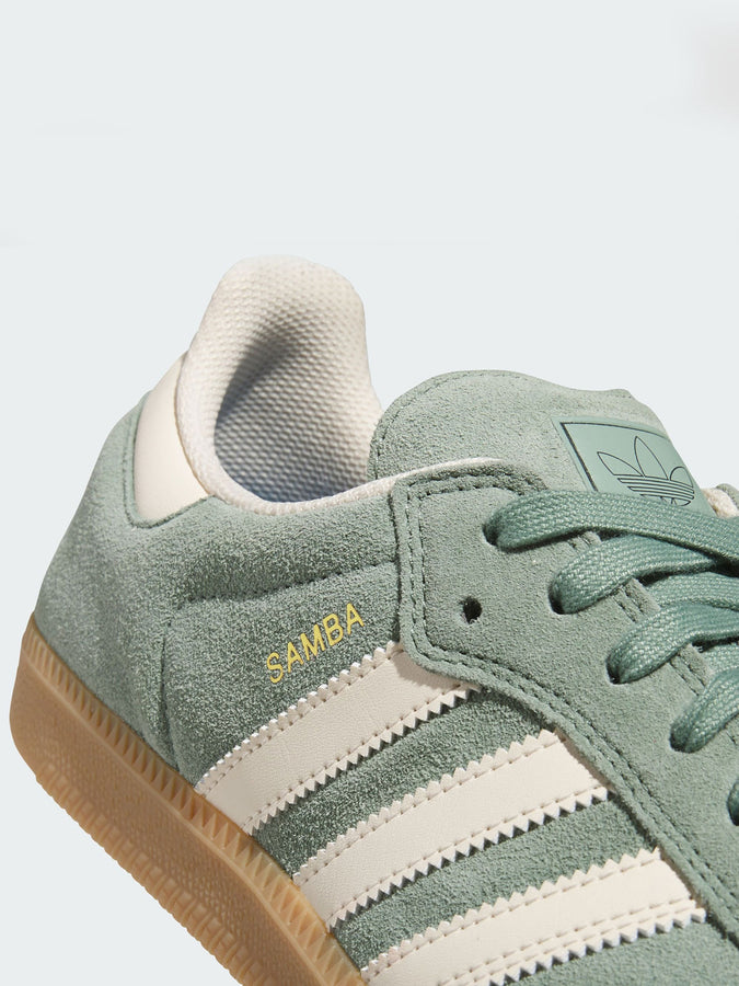 Adidas Samba ADV Silver Green/Wht/Gold Met Shoes Spring 2025 | SILVER GRN/WONDER WHT/GOLD MET