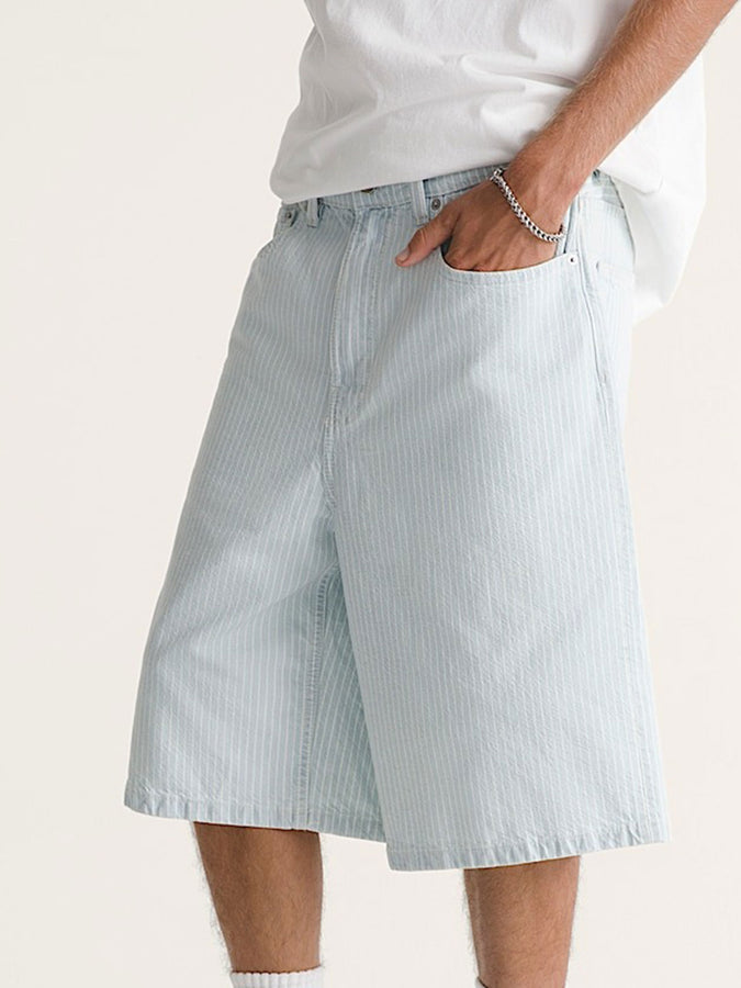 Vans Check-5 Baggy Striped Denim Shorts Spring 2026 | BLUE ICE STRIPE (GDQ)