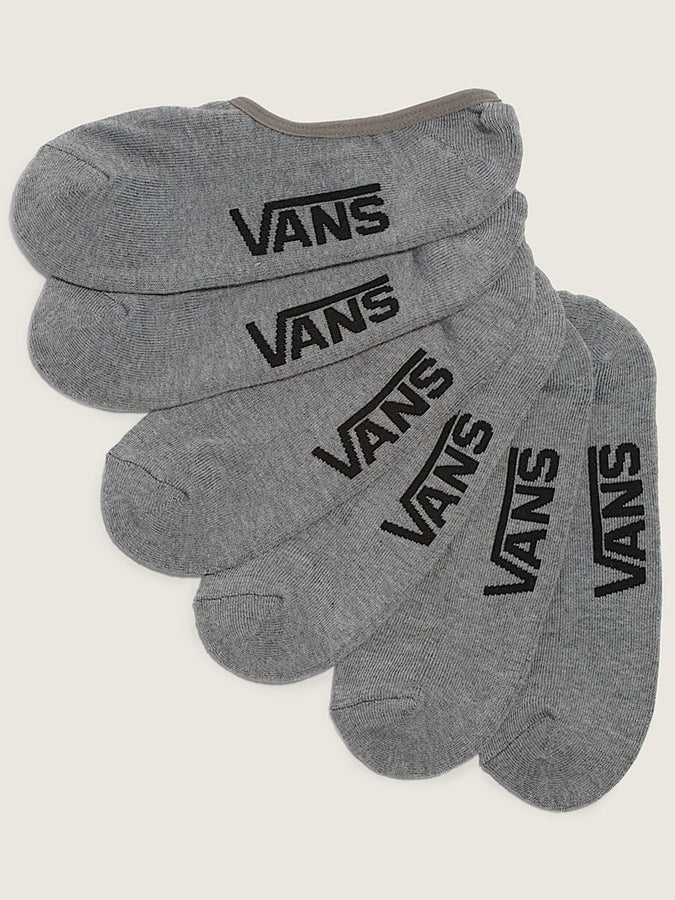 Vans Classic No Show Socks 3 Pack | HEATHER GREY (HTG)