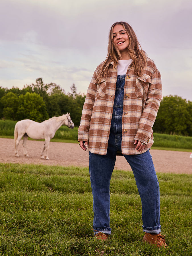 Nana The Brand Annabelle Jacket Fall 2026 | BROWN/LIGHT BLUE