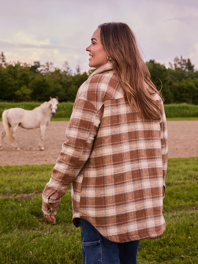 Nana The Brand Annabelle Jacket Fall 2026 | BROWN/LIGHT BLUE