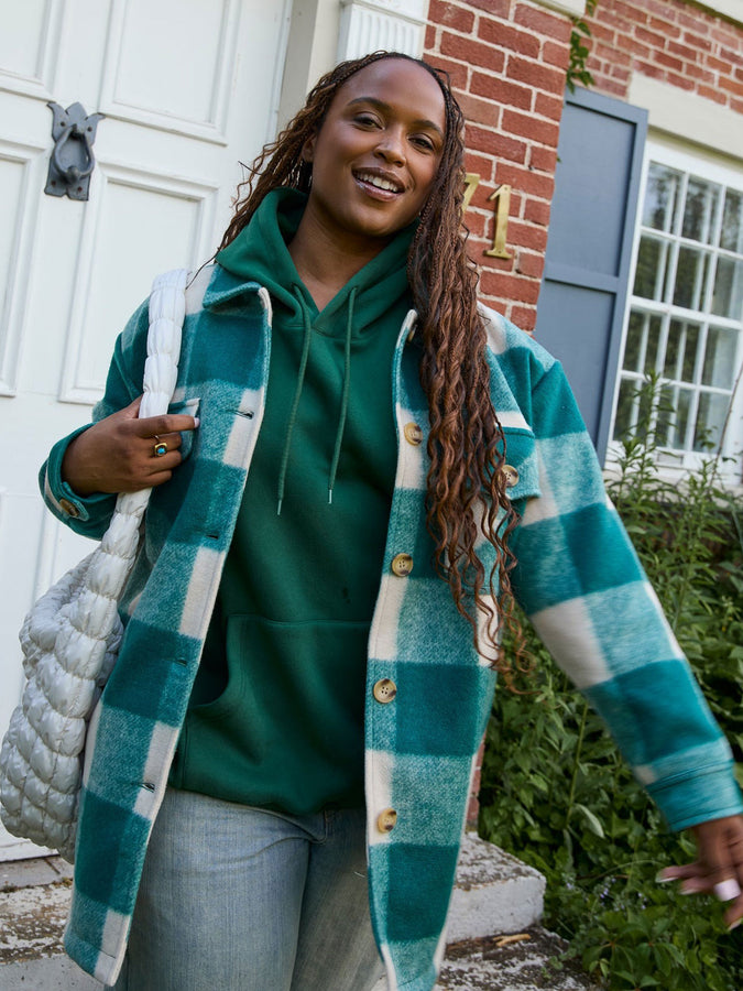 Nana The Brand Annabelle Jacket Fall 2025 | GREEN/TAN PLAID