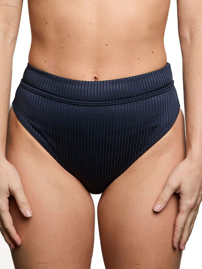 Nana The Brand Genevieve Shiny Rib Bikini Bottom Spring 2026 | NAVY