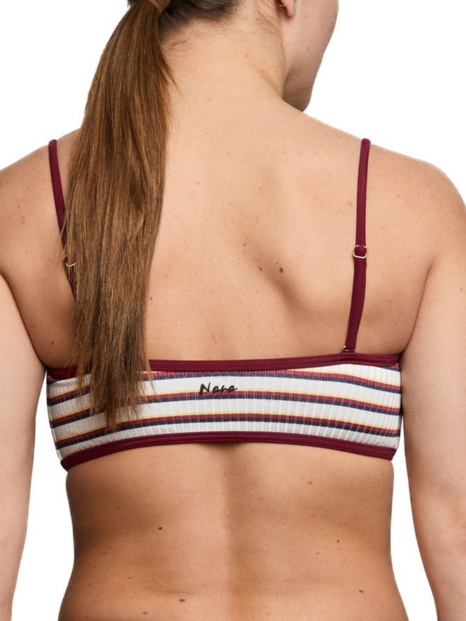 Nana The Brand Regina Binding Shiny Rb Bikini Top Spring 2026 | MULTI BURGUNDY STRIPES