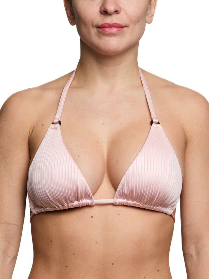 Nana The Brand Paloma Shiny Rib Bikini Top Spring 2026 | PASTEL PINK