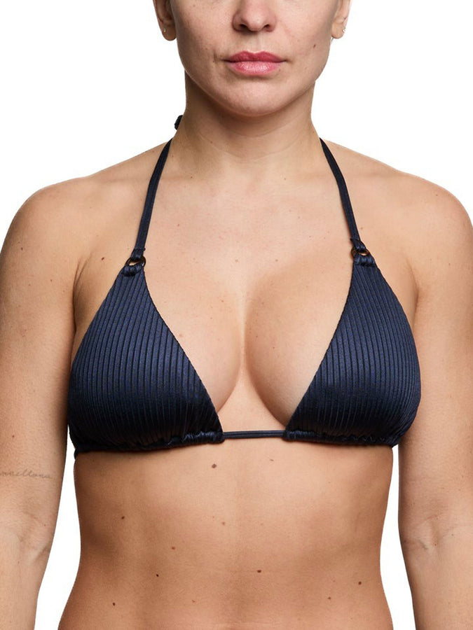 Nana The Brand Paloma Shiny Rib Bikini Top Spring 2026 | NAVY