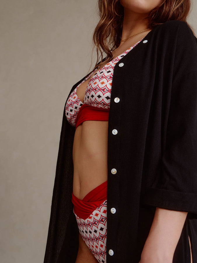 Everyday Sunday Resort Tunic Rolled Up Cover Up Spring 2026 | BLACK
