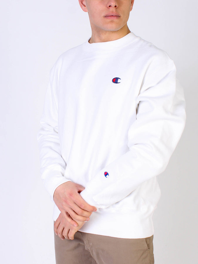 Champion Reverse Weave C Logo Crewneck Sweatshirt | WHITE (WHC)