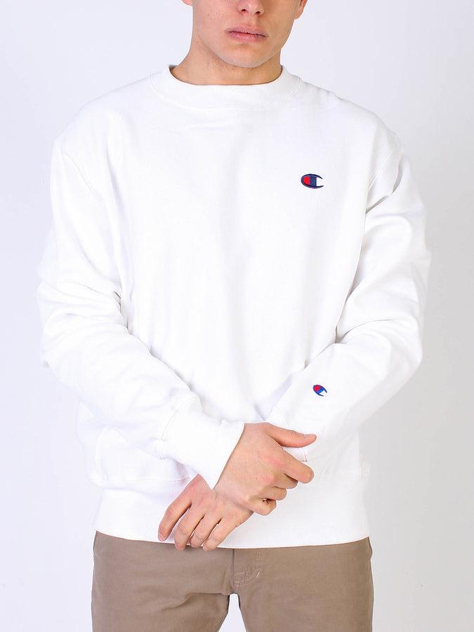 Champion Reverse Weave C Logo Crewneck Sweatshirt | WHITE (WHC)