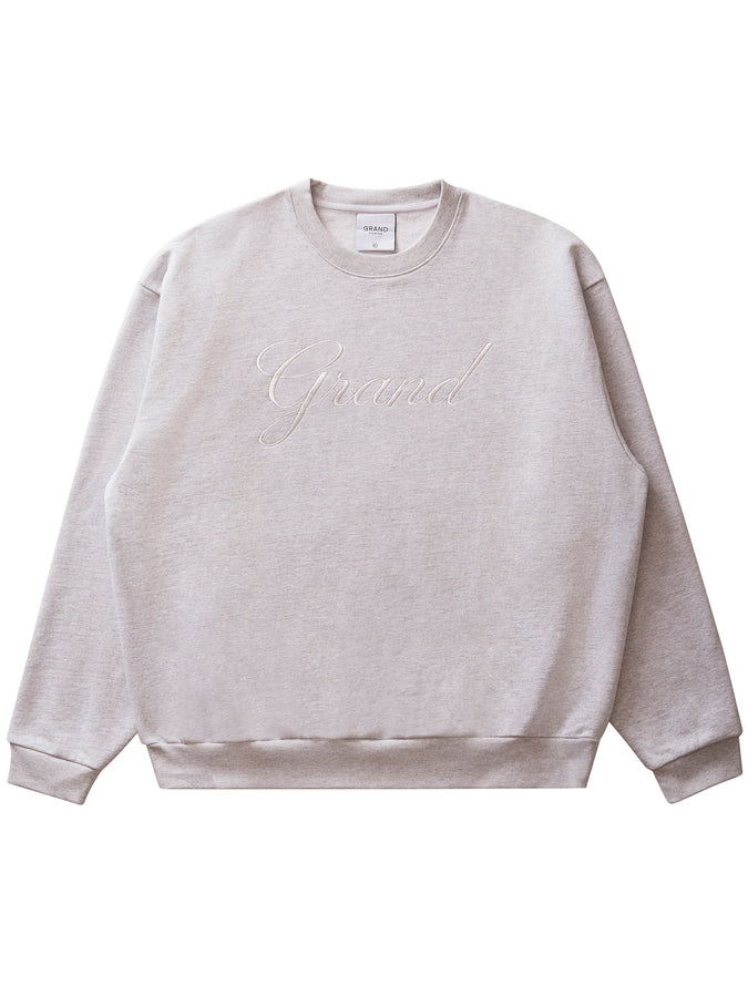 Grand Embroidered Crewneck Sweatshirt Fall 2026 | ASH GREY